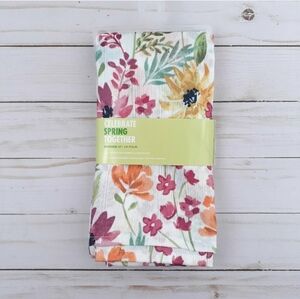Fabric Dinner Napkins Bright Floral Spring Flowers 18x18 Set of 4